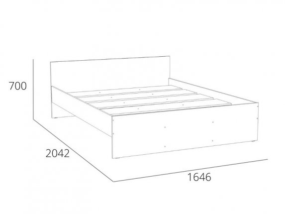 Кровать 1600 НМ 011.53 Симпл Белый